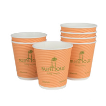 Colorful Disposable Single wall paper cup with lid